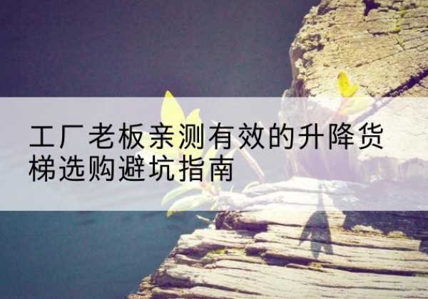 尖扎升降货梯怎么选-工厂老板亲测有效的升降货梯选购避坑指南